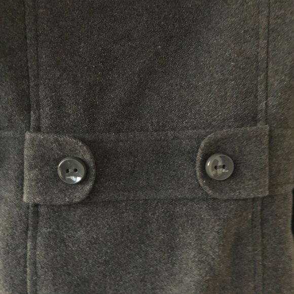 Kenneth Cole Reaction Size 8 Double Breasted Fitted Wool Blend Gray Jacket Coat - Picture 10 of 15